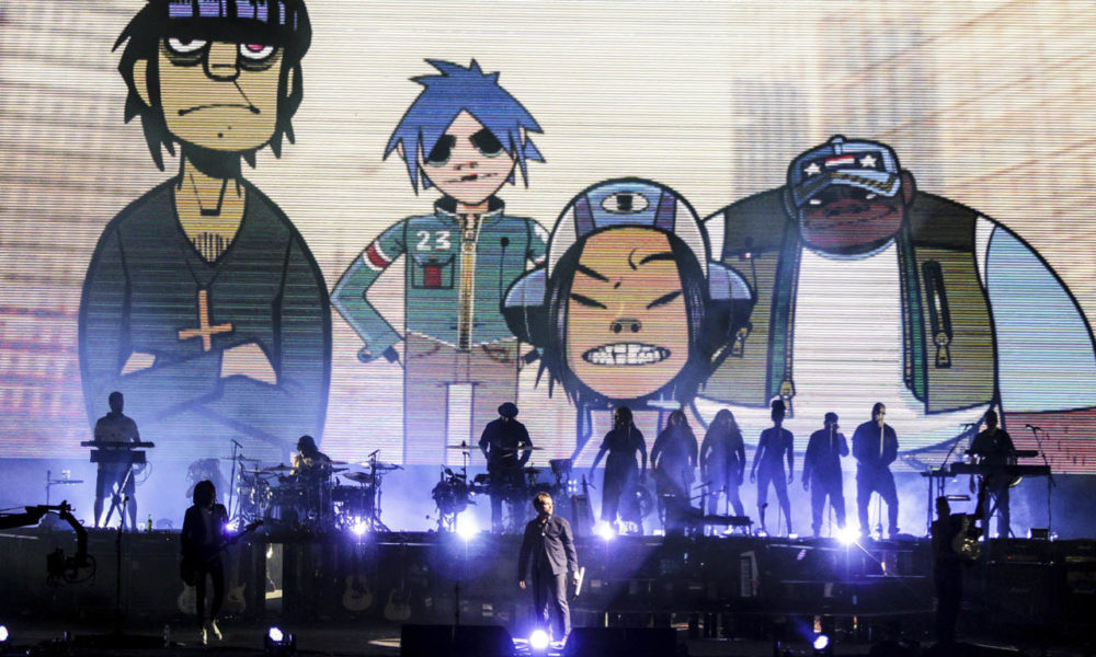 Concierto de Gorillaz con proyecciones de sus personajes animados